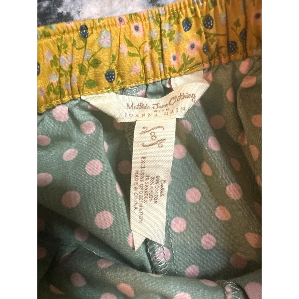 Matilda Jane x Joanna Gaines Short Polka Dot Bubble Bloomer Green Yellow Girls 8